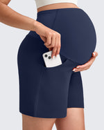 G4Free - Over The Belly Pregnancy Athletic Shorts 6'' -GF25EY556AF-XS