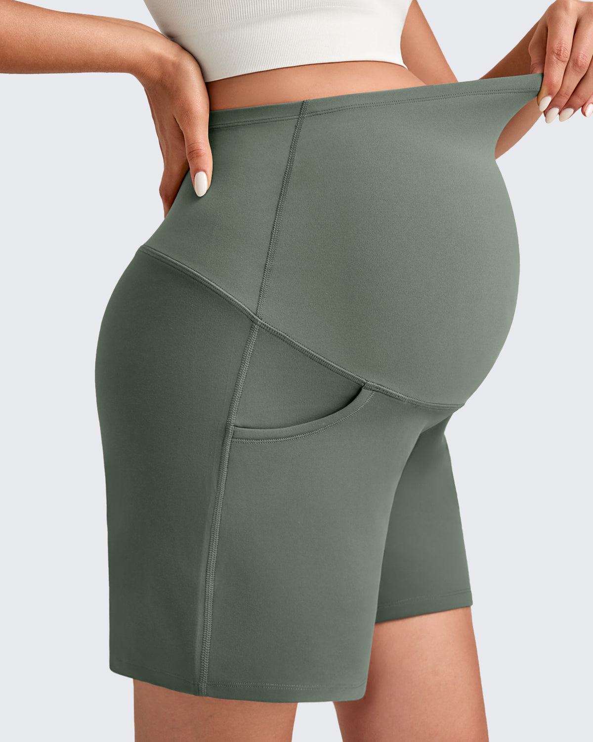G4Free - Over The Belly Pregnancy Athletic Shorts 6'' -GF25EY556AF-XS
