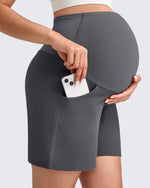 G4Free - Over The Belly Pregnancy Athletic Shorts 6'' -GF25EY556AF-XS
