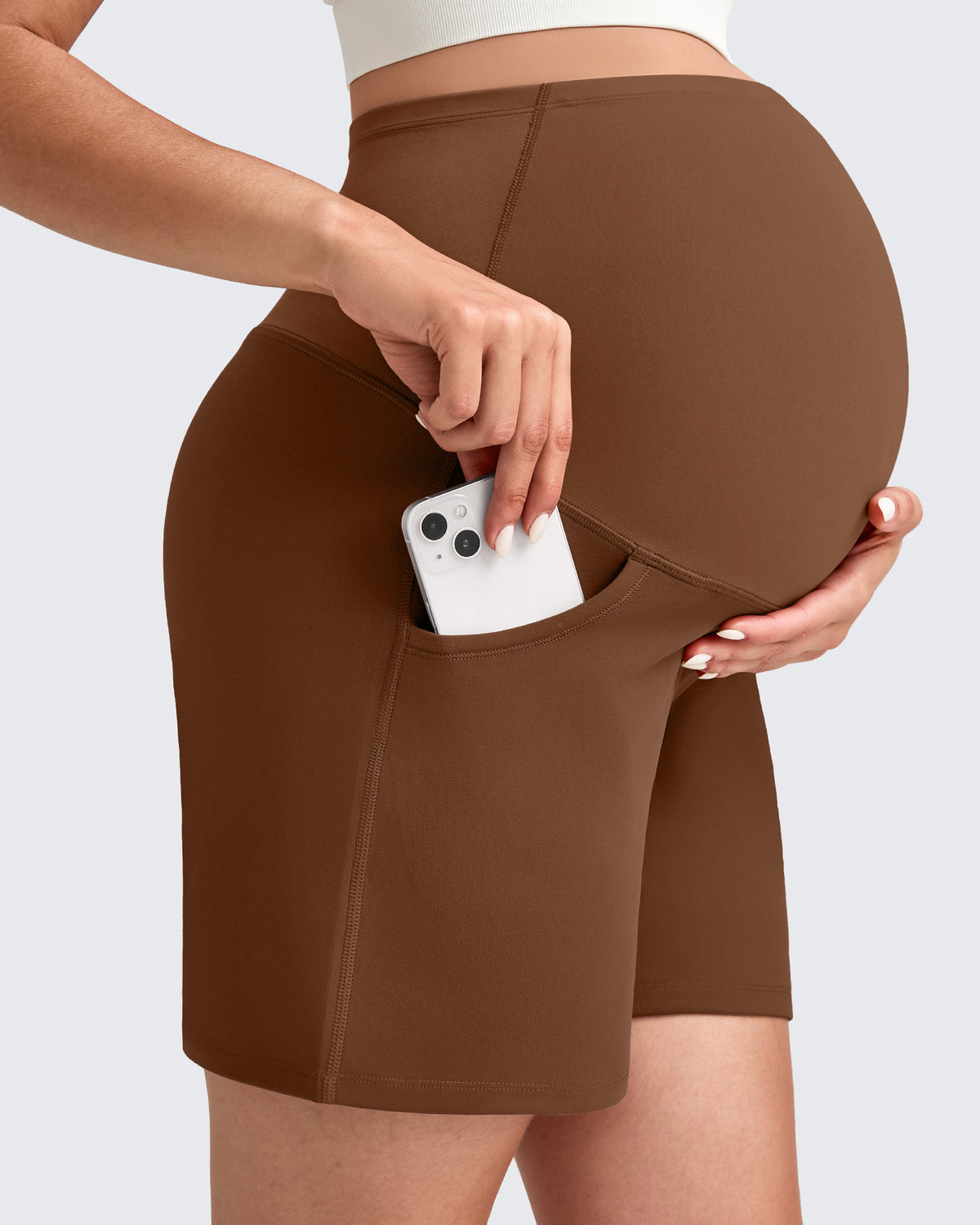 G4Free - Over The Belly Pregnancy Athletic Shorts 6'' -GF25EY556AF-XS