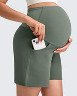 G4Free - Over The Belly Pregnancy Athletic Shorts 6'' -GF25EY556AF-XS