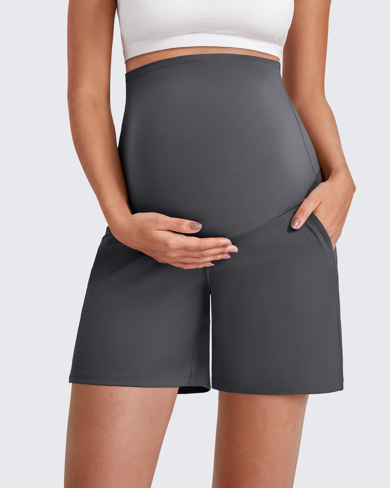 G4Free - Over The Belly Pregnancy Athletic Shorts 6'' -GF25EY556CF-XS