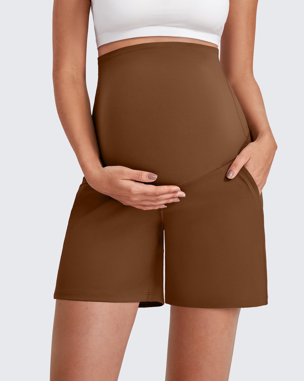G4Free - Over The Belly Pregnancy Athletic Shorts 6'' -GF25EY556GF-XS