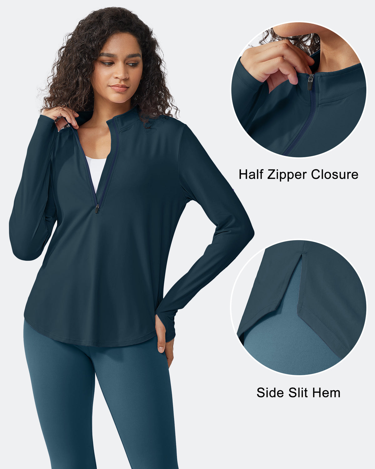 G4Free - Quick Dry High Neck Sun Half Zip Tops -GF23B126KF-XS