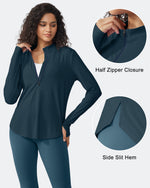 G4Free - Quick Dry High Neck Sun Half Zip Tops -GF23B126KF-XS