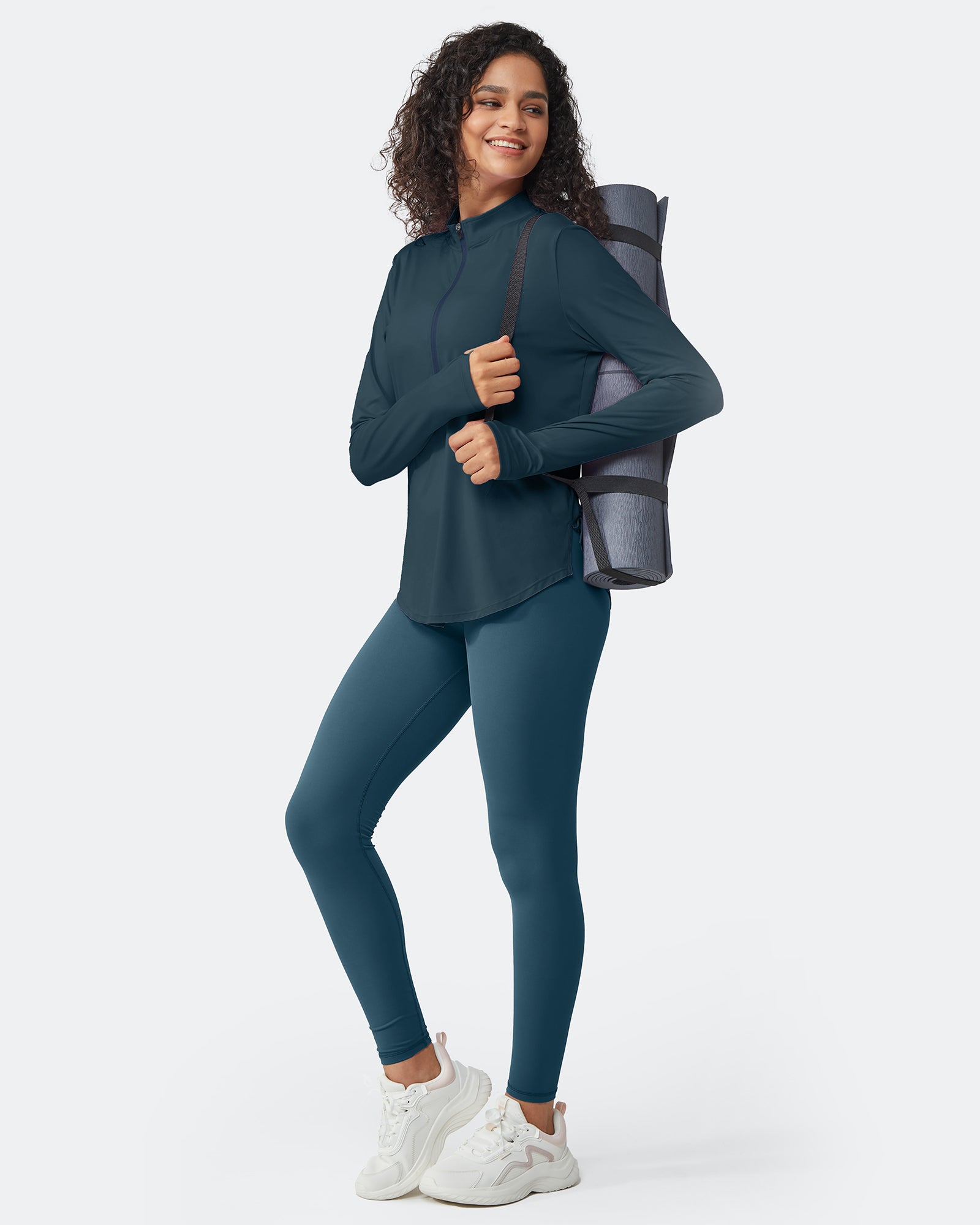 G4Free - Quick Dry High Neck Sun Half Zip Tops -GF23B126KF-XS