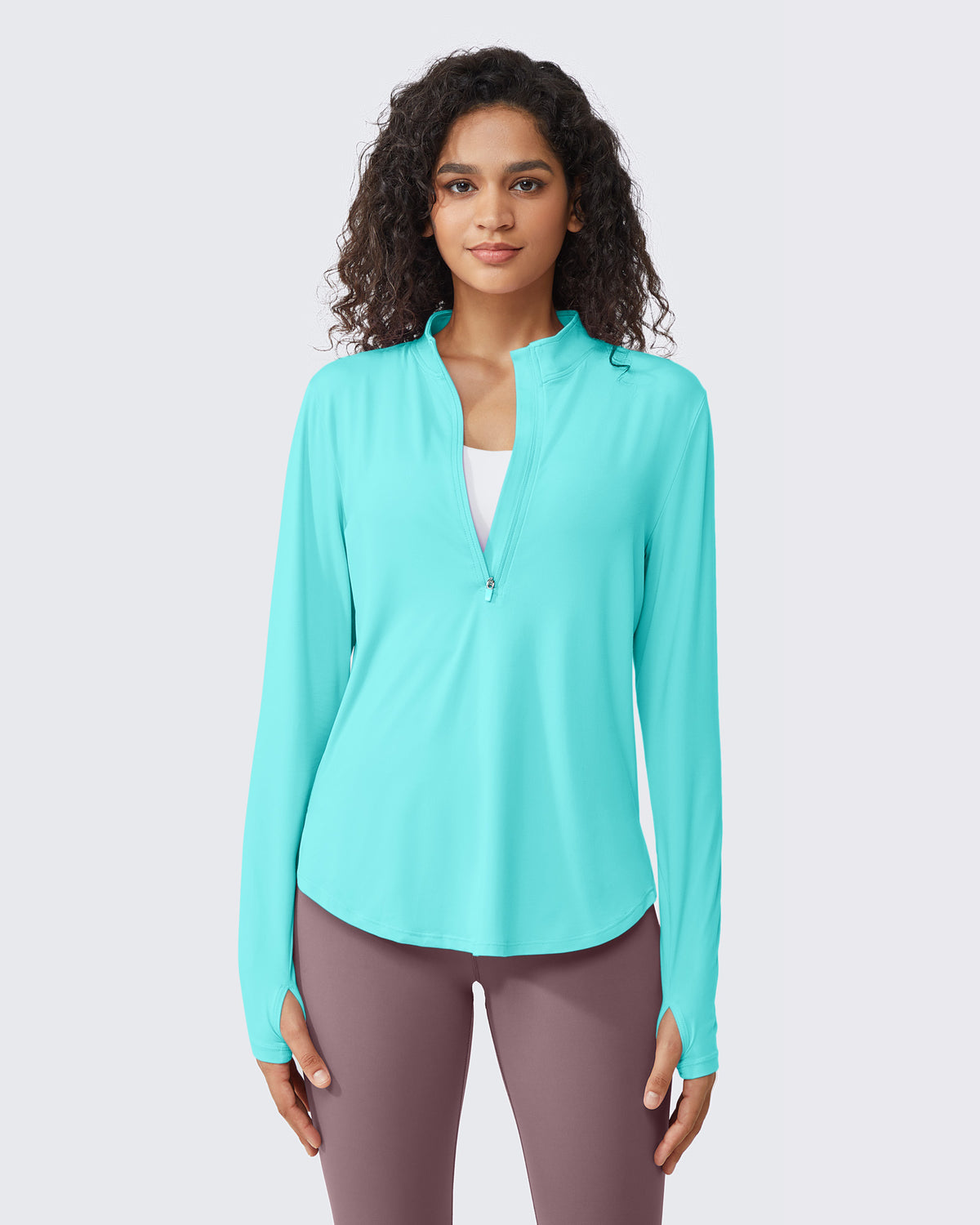 G4Free - Quick Dry High Neck Sun Half Zip Tops -GF23B126KF-XS