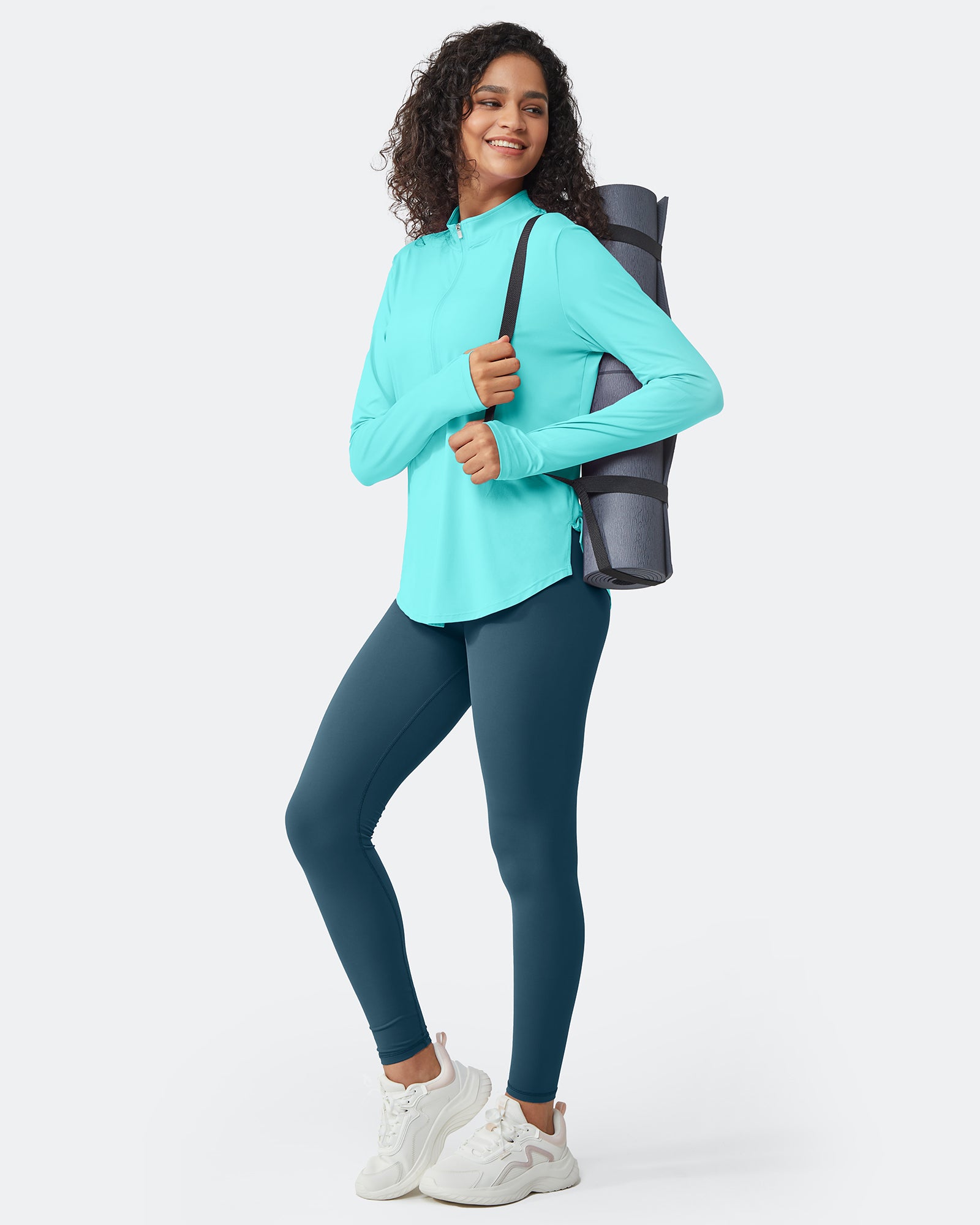 G4Free - Quick Dry High Neck Sun Half Zip Tops -GF23B126KF-XS