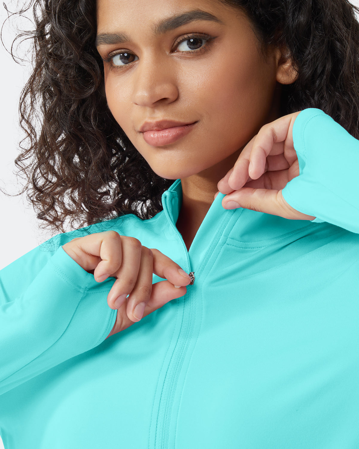 G4Free - Quick Dry High Neck Sun Half Zip Tops -GF23B126KF-XS