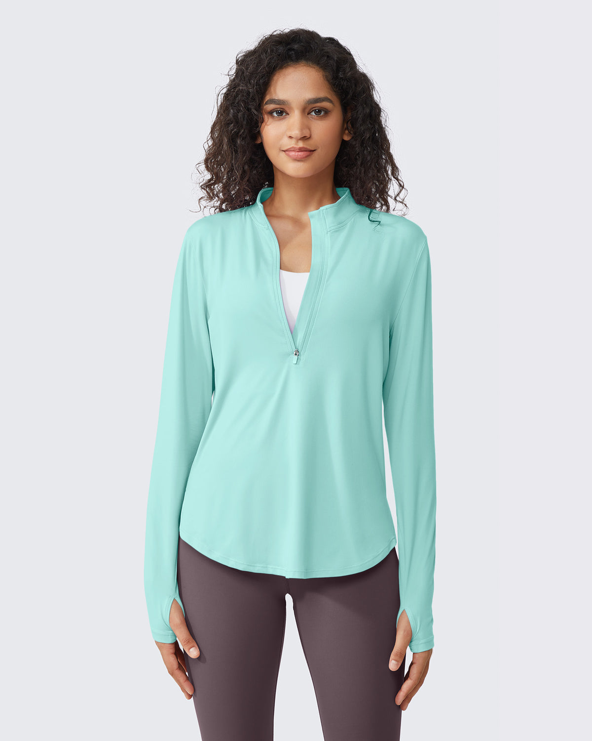 G4Free - Quick Dry High Neck Sun Half Zip Tops -GF23B126KF-XS