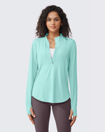 G4Free - Quick Dry High Neck Sun Half Zip Tops -GF23B126KF-XS