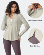 G4Free - Quick Dry High Neck Sun Half Zip Tops -GF23B126KF-XS