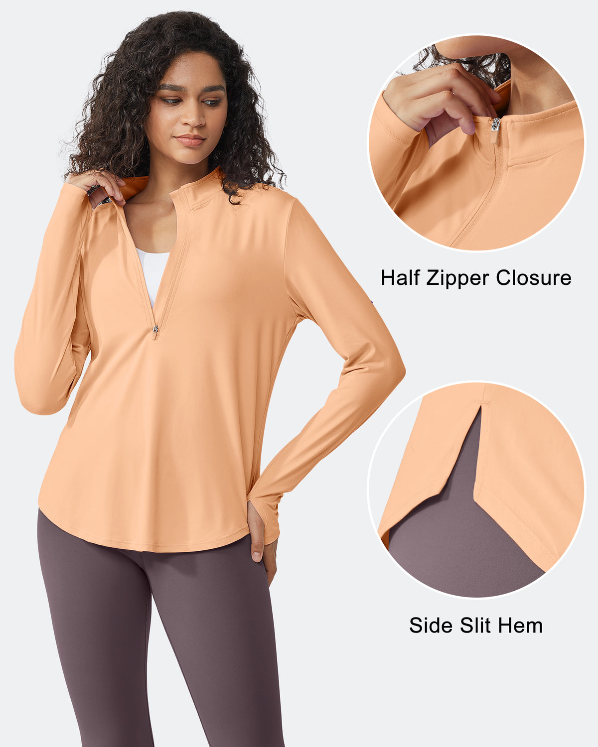 G4Free - Quick Dry High Neck Sun Half Zip Tops -GF23B126KF-XS