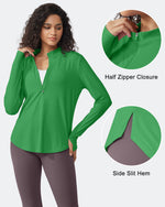 G4Free - Quick Dry High Neck Sun Half Zip Tops -GF23B126KF-XS