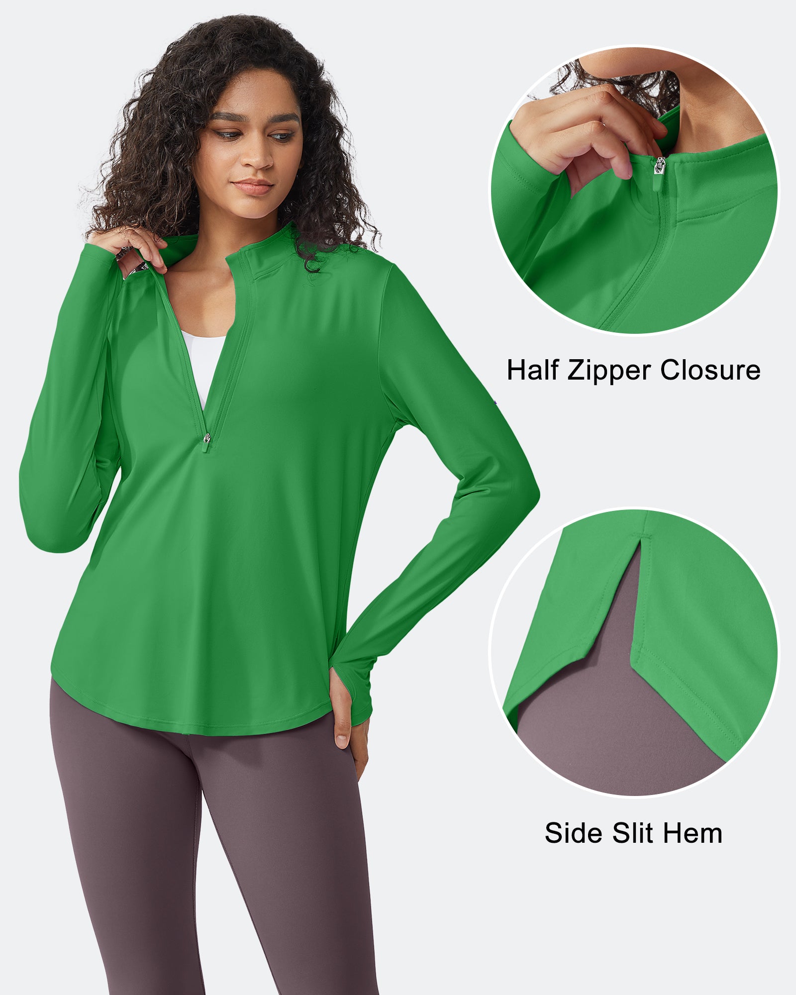 G4Free - Quick Dry High Neck Sun Half Zip Tops -GF23B126KF-XS