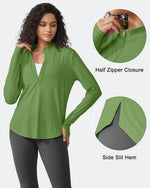 G4Free - Quick Dry High Neck Sun Half Zip Tops -GF23B126KF-XS