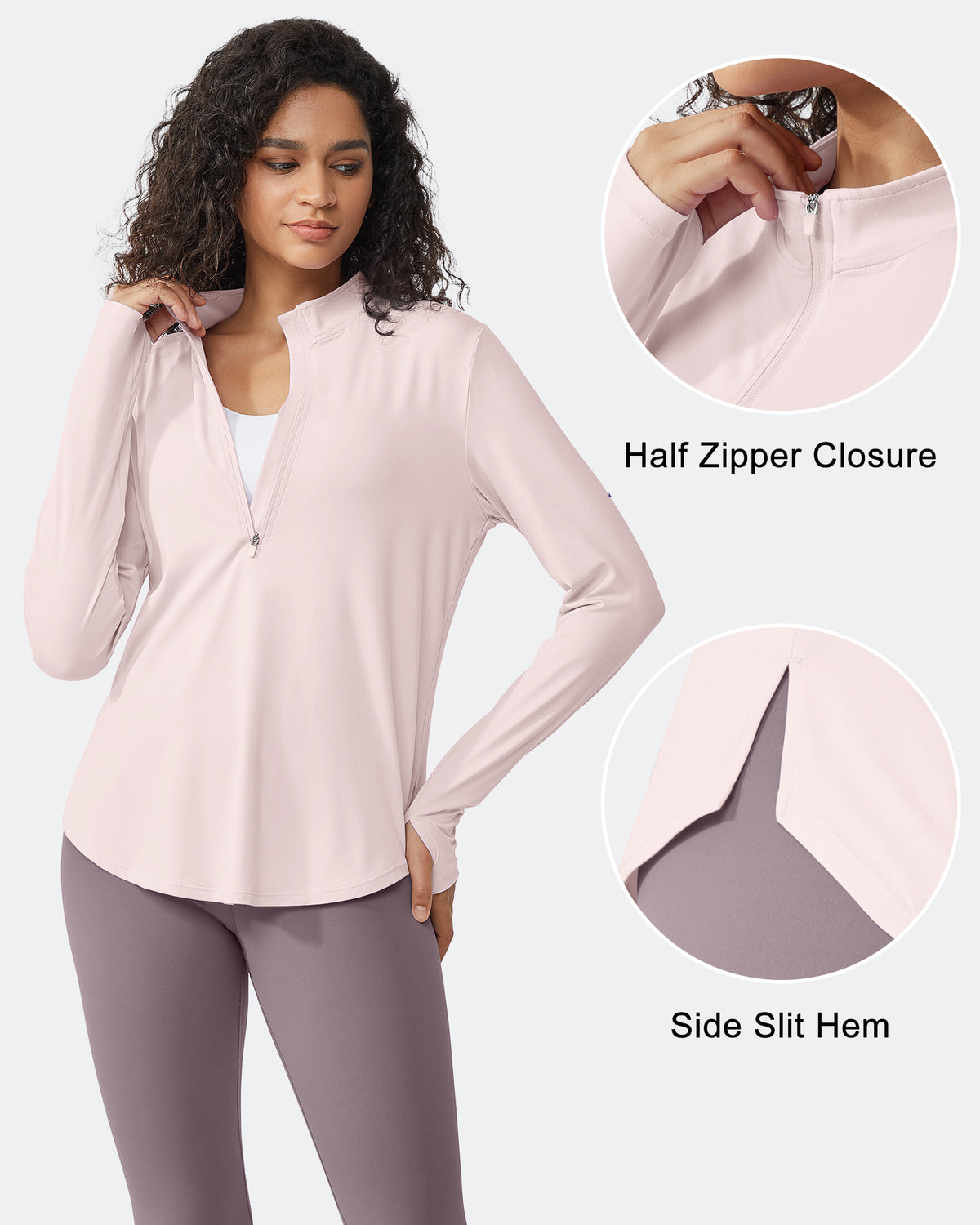G4Free - Quick Dry High Neck Sun Half Zip Tops -GF23B126KF-XS