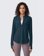 G4Free - Quick Dry High Neck Sun Half Zip Tops -GF23B126OF-XS