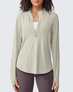 G4Free - Quick Dry High Neck Sun Half Zip Tops -GF23B126WF-XS