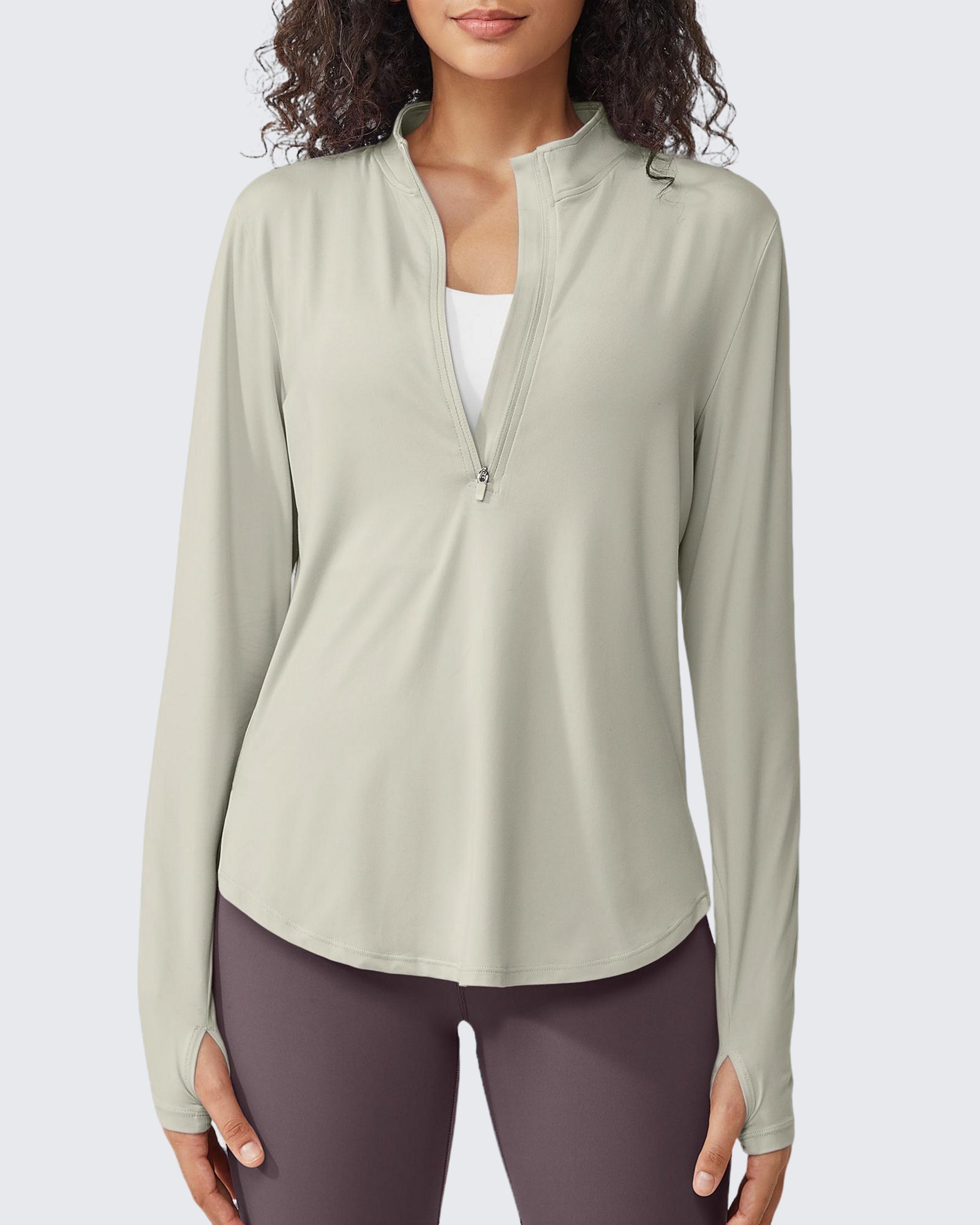 G4Free - Quick Dry High Neck Sun Half Zip Tops -GF23B126WF-XS