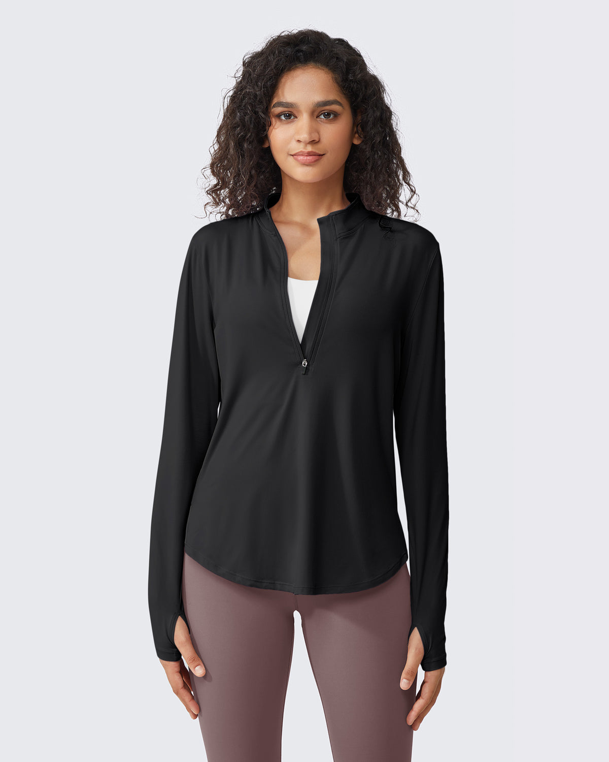 G4Free - Quick Dry High Neck Sun Half Zip Workout Tops -GF23B126GF-XS