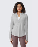 G4Free - Quick Dry High Neck Sun Half Zip Workout Tops -GF23B126KF-XS