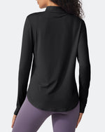 G4Free - Quick Dry High Neck Sun Half Zip Workout Tops -GF23B126KF-XS