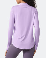 G4Free - Quick Dry High Neck Sun Half Zip Workout Tops -GF23B126KF-XS
