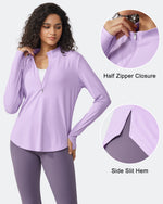 G4Free - Quick Dry High Neck Sun Half Zip Workout Tops -GF23B126KF-XS