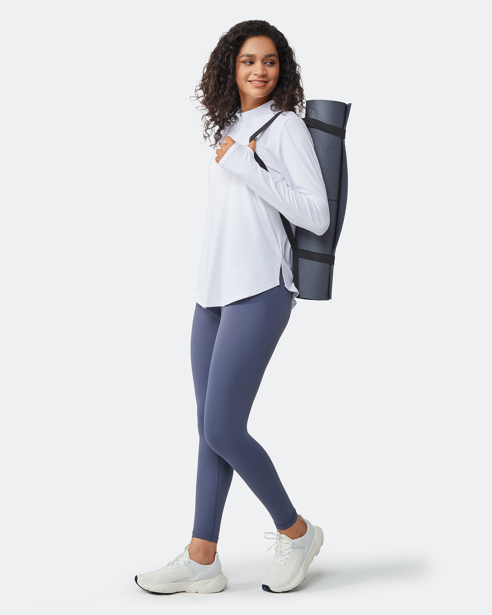 G4Free - Quick Dry High Neck Sun Half Zip Workout Tops -GF23B126KF-XS