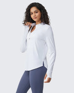 G4Free - Quick Dry High Neck Sun Half Zip Workout Tops -GF23B126KF-XS
