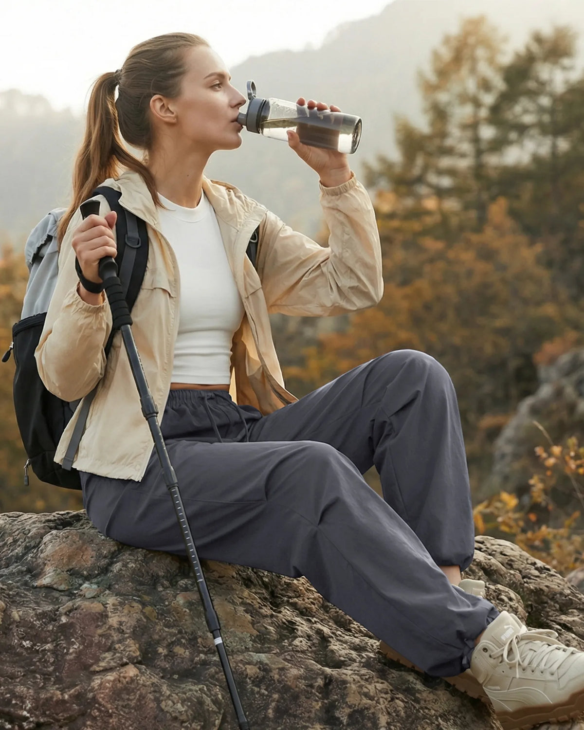 G4Free - Quick Dry UPF 50+ Water Resistant Hiking Parachute Pants -GF26J824A001A-S