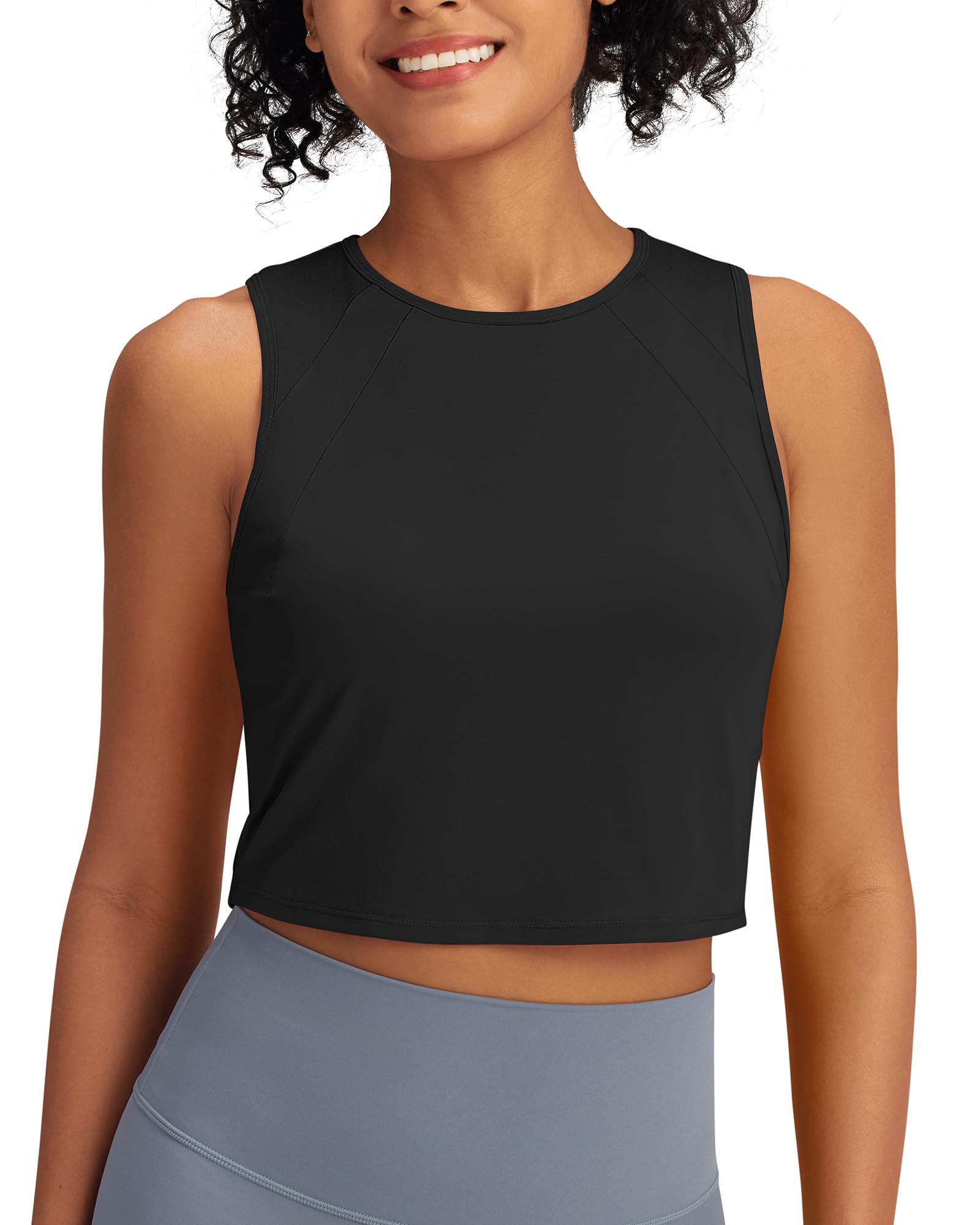 G4Free - Racerback Crop Sleeveless Tank Tops -GF24B223AA-S