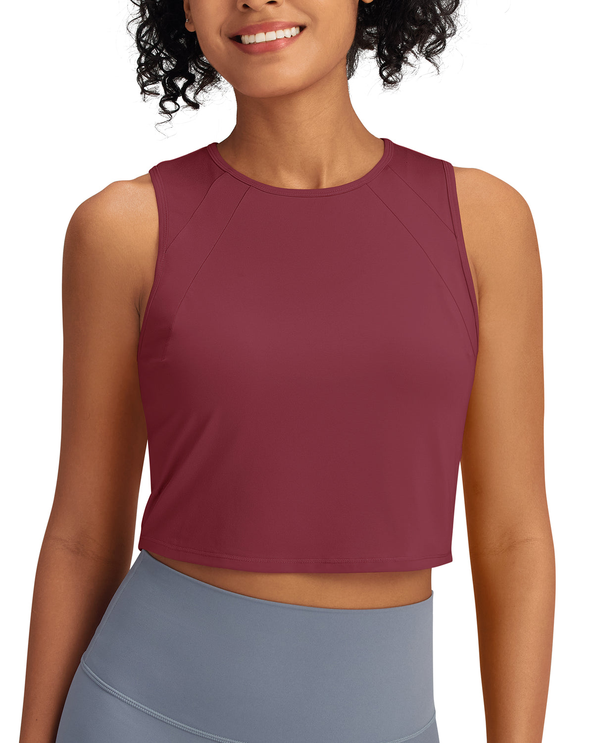 G4Free - Racerback Crop Sleeveless Tank Tops -GF24B223AA-S