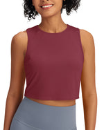 G4Free - Racerback Crop Sleeveless Tank Tops -GF24B223AA-S