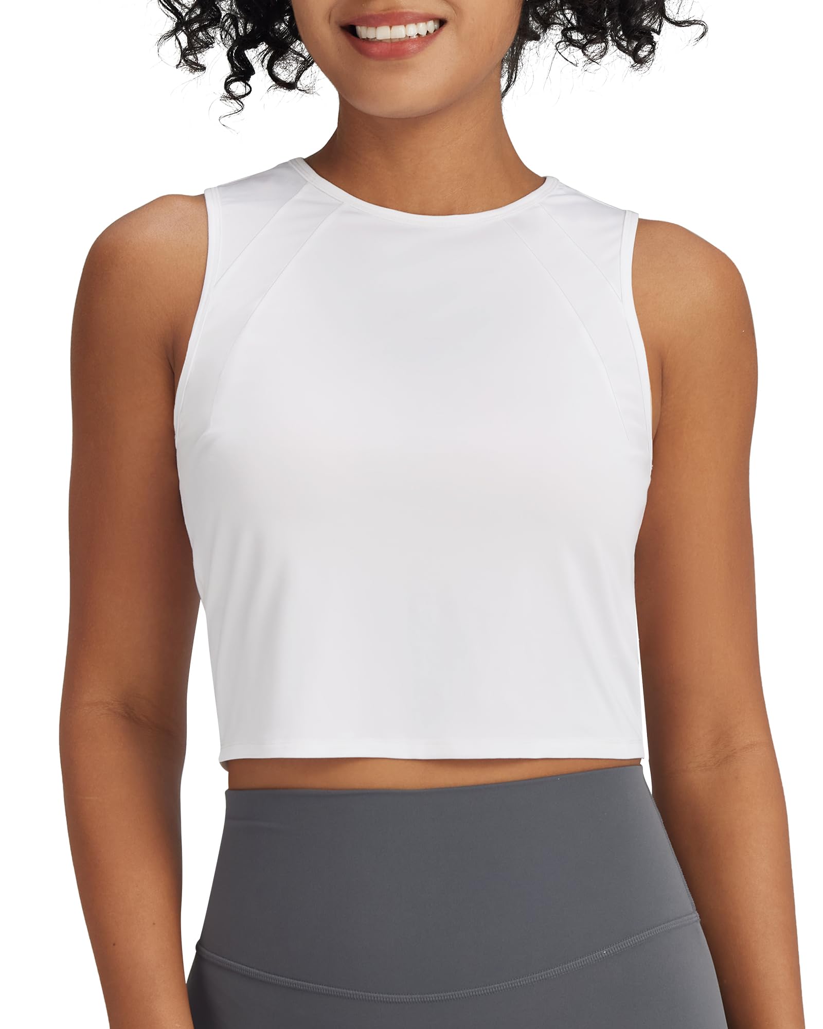 G4Free - Racerback Crop Sleeveless Tank Tops -GF24B223BA-S