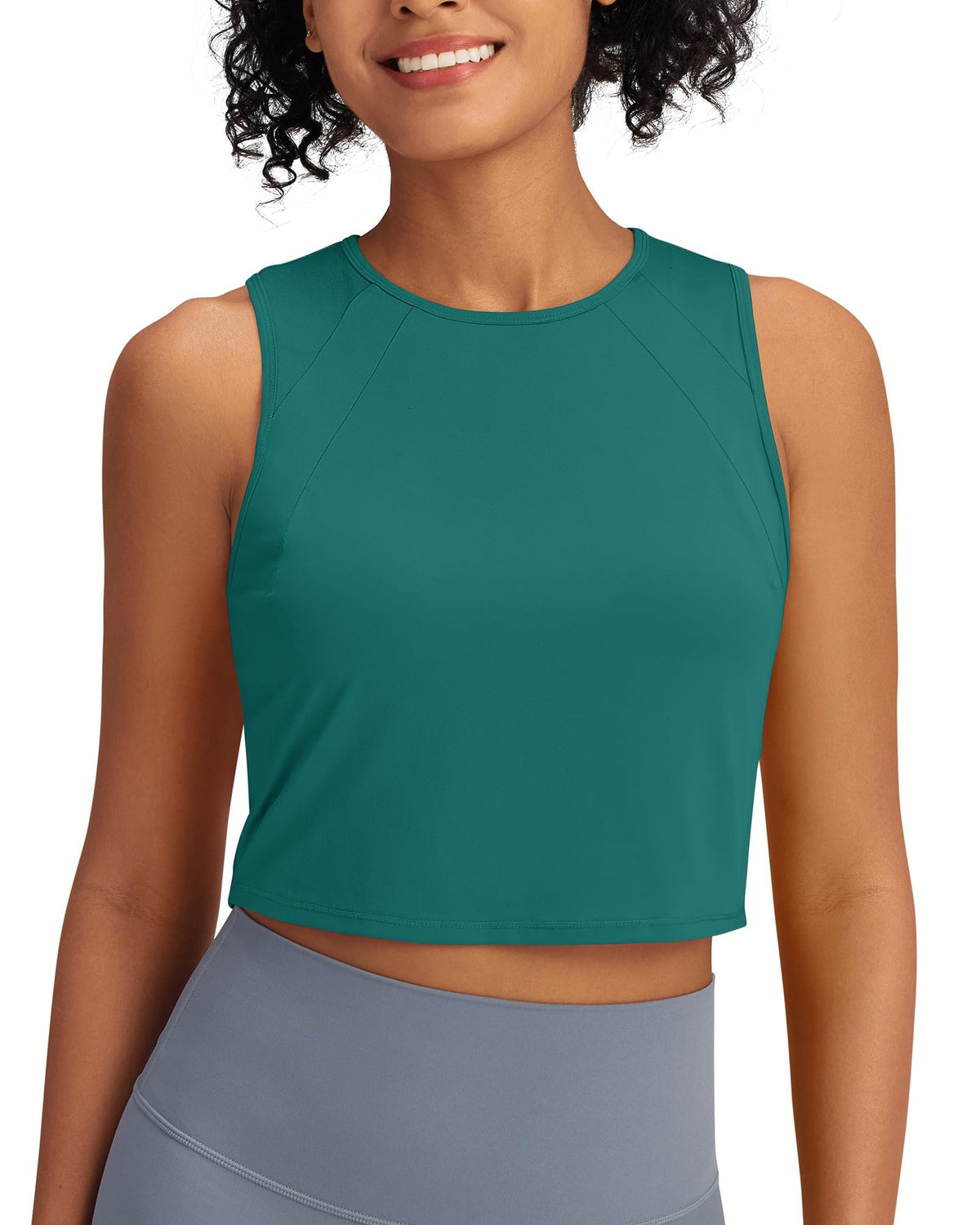 G4Free - Racerback Crop Sleeveless Tank Tops -GF24B223EA-S