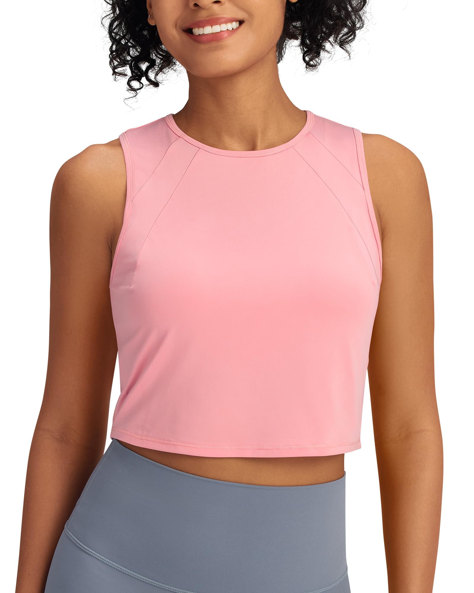 G4Free - Racerback Crop Sleeveless Tank Tops -GF24B223FA-S