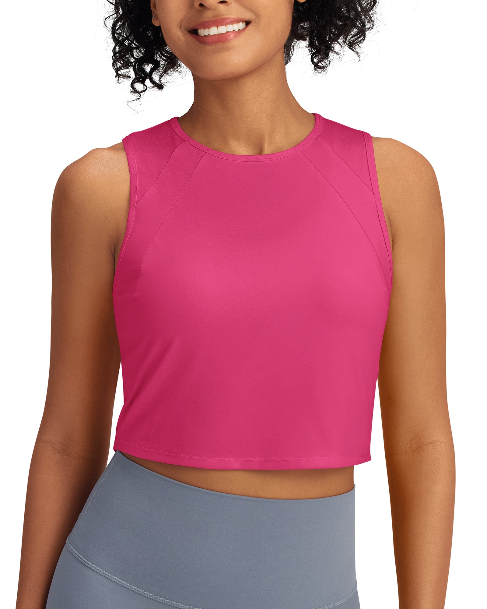 G4Free - Racerback Crop Sleeveless Tank Tops -GF24B223HA-S