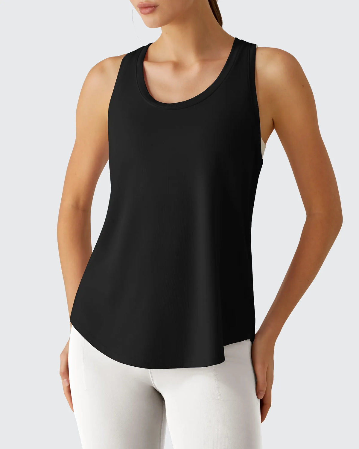 G4Free - Racerback Hip Length Scoop Neck Muscle Tank Tops -GF26L892A001A-S