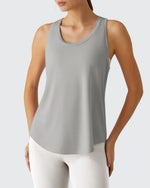 G4Free - Racerback Hip Length Scoop Neck Muscle Tank Tops -GF26L892C003A-S