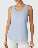 G4Free - Racerback Hip Length Scoop Neck Muscle Tank Tops -GF26L892D016F-XS