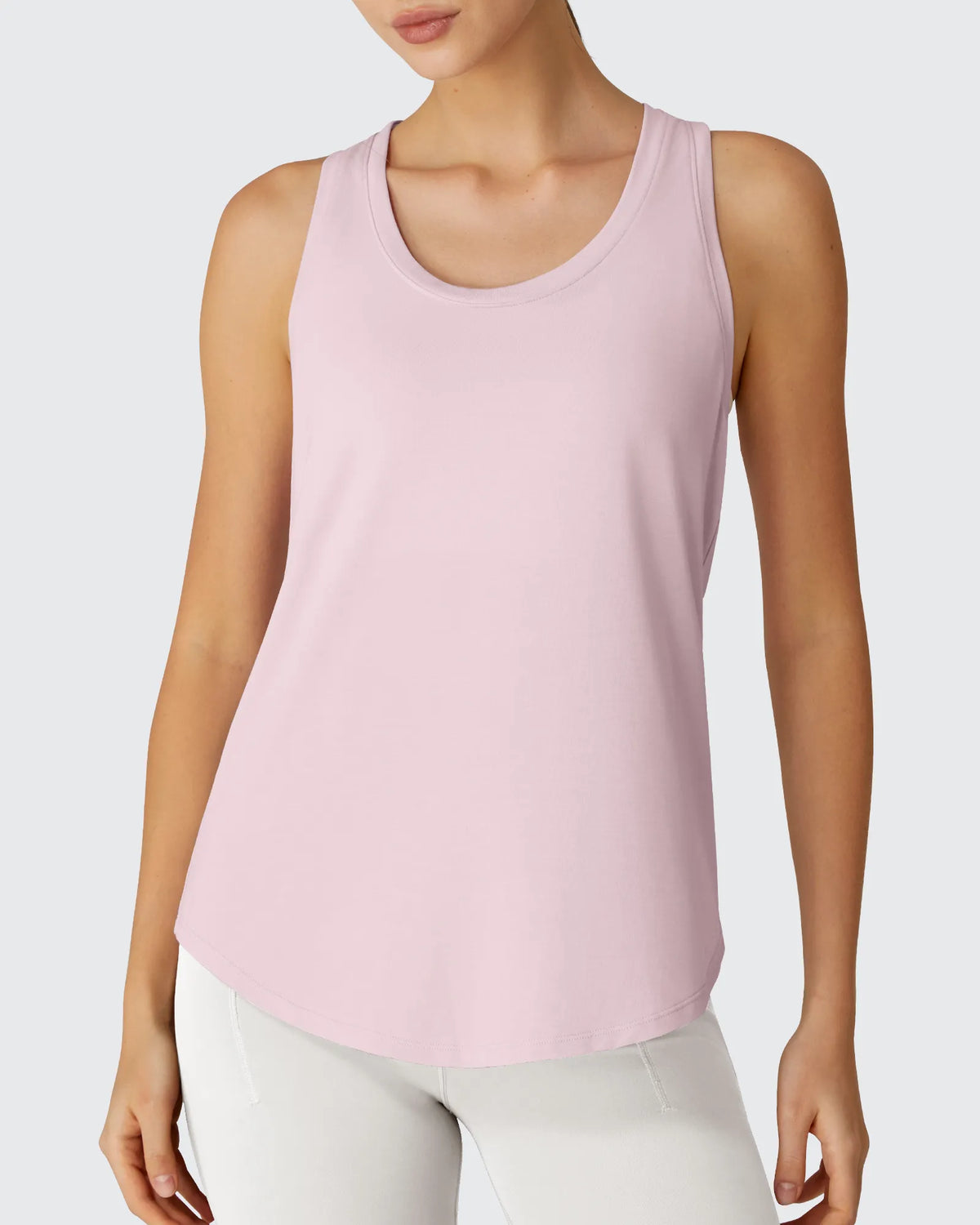 G4Free - Racerback Hip Length Scoop Neck Muscle Tank Tops -GF26L892D016F-XS