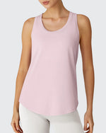G4Free - Racerback Hip Length Scoop Neck Muscle Tank Tops -GF26L892D016F-XS