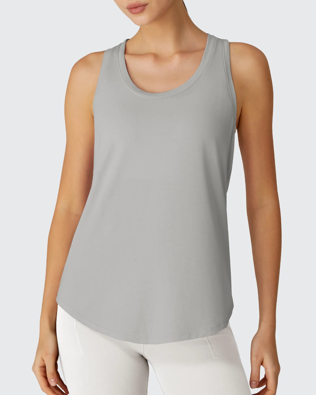 G4Free - Racerback Hip Length Scoop Neck Muscle Tank Tops -GF26L892D016F-XS
