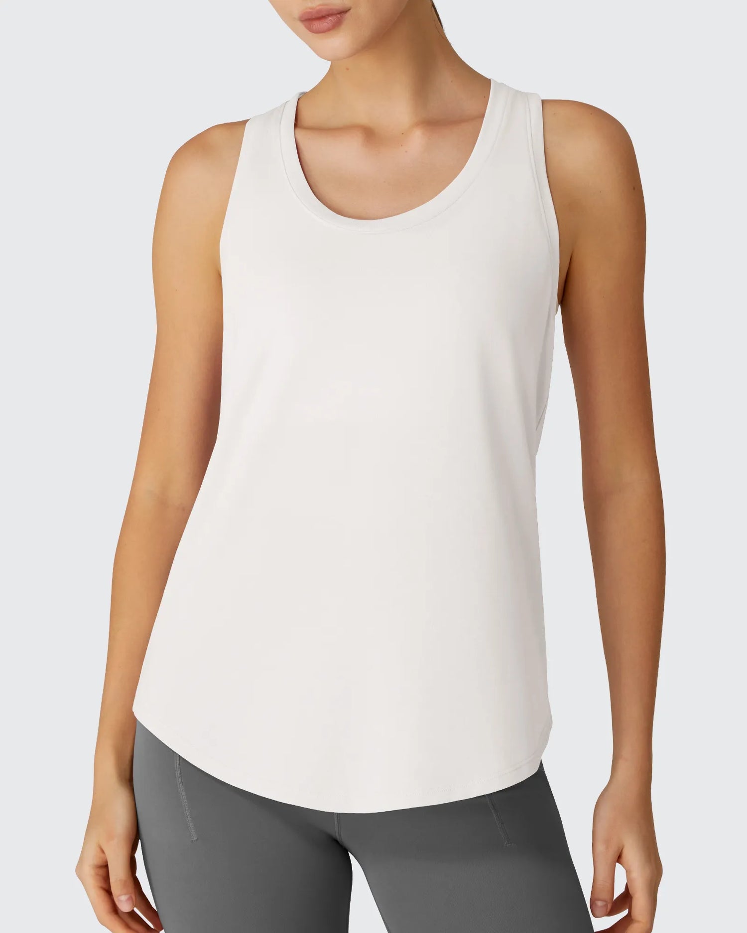 G4Free - Racerback Hip Length Scoop Neck Muscle Tank Tops -GF26L892D016F-XS