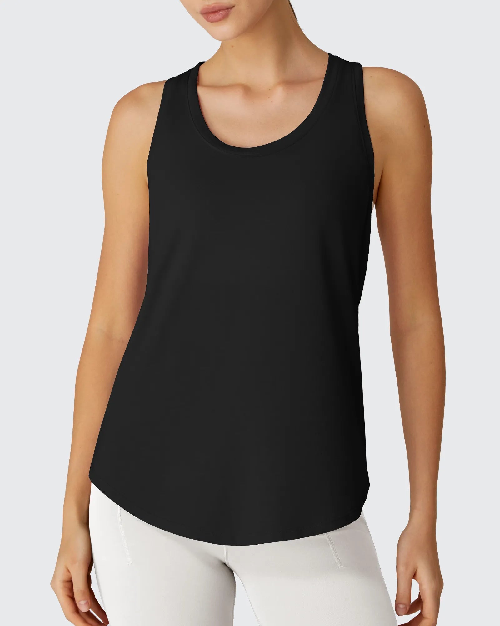 G4Free - Racerback Hip Length Scoop Neck Muscle Tank Tops -GF26L892D016F-XS