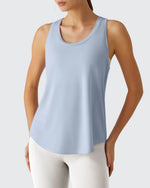 G4Free - Racerback Hip Length Scoop Neck Muscle Tank Tops -GF26L892D016F-XS