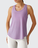G4Free - Racerback Hip Length Scoop Neck Muscle Tank Tops -GF26L892D016F-XS