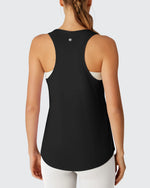 G4Free - Racerback Hip Length Scoop Neck Muscle Tank Tops -GF26L892D016F-XS